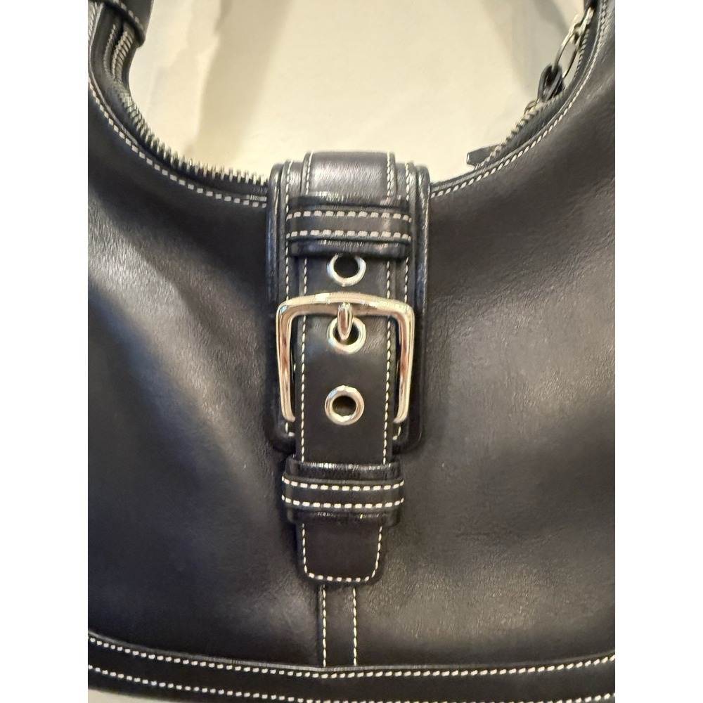 Vtg Coach Bag Black Leather Hampton Soho Hobo Buckle E04S-7462 Y2K - Picture 2 of 13